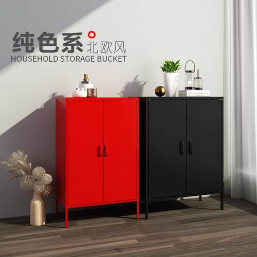 北欧铁艺长虹玻璃餐边柜储物柜