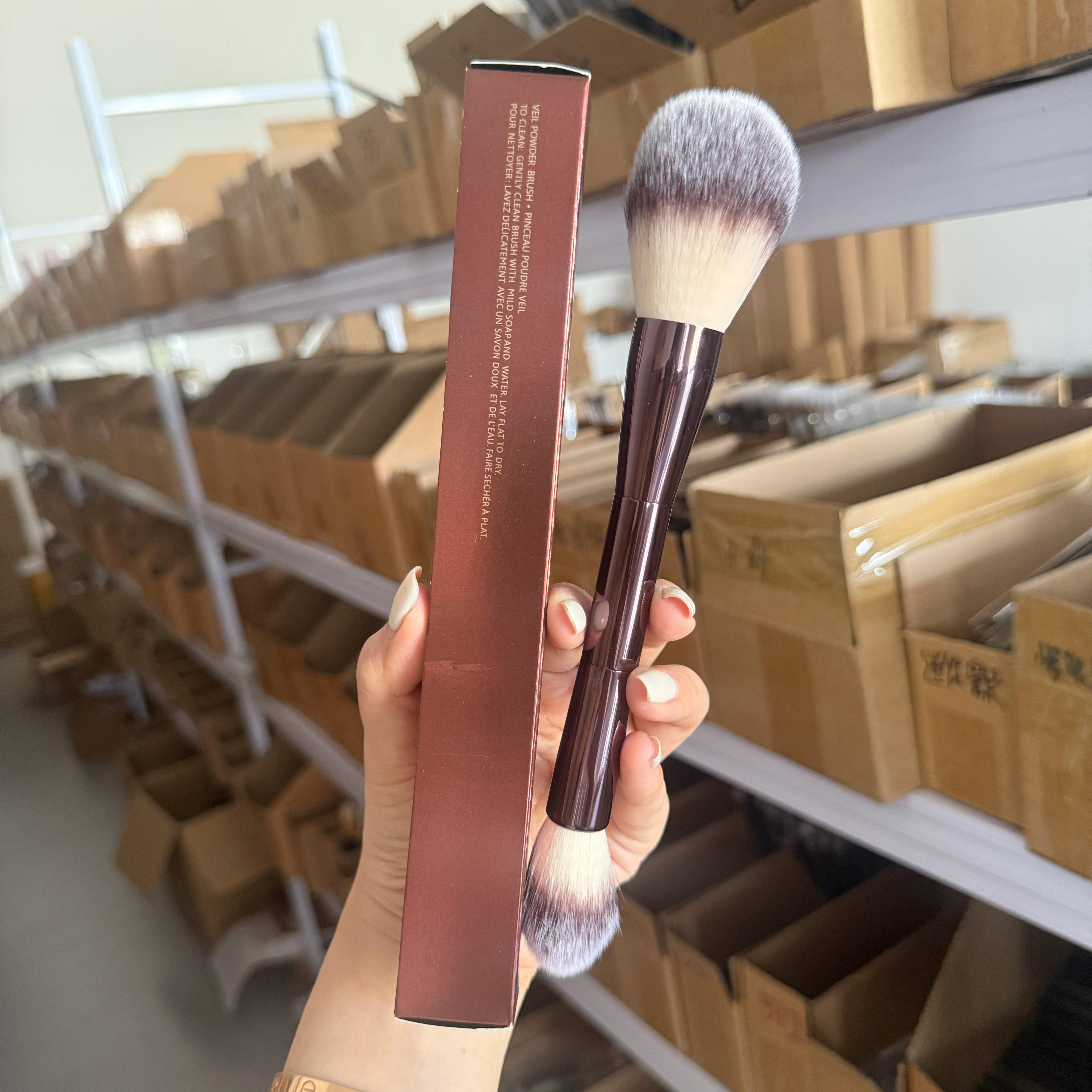 HG Double-ended Powder Brush, Ultra Soft Bristle Setting Brush, Contour Brush, Multi-functional Blush Brush, Makeup Brush