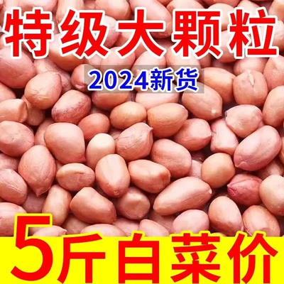 【新客专享】现剥新花生米生新货粉皮新鲜大粒商用白沙花生仁5斤