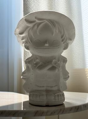 海贼王路飞石膏娃娃涂色彩绘存钱罐