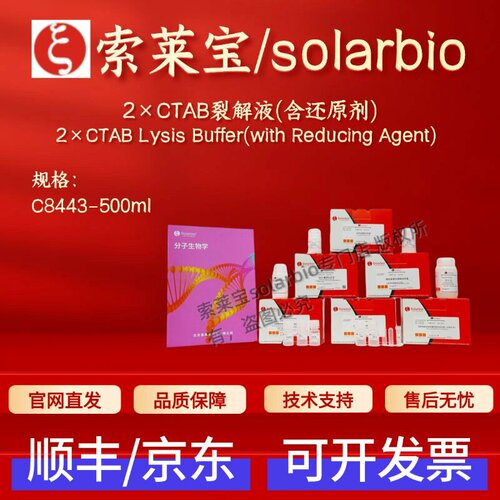 索莱宝solarbio 2×CTAB裂解液(含还原剂)C8443 500ml 科研试剂