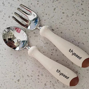 世喜叉勺宝宝勺子儿童学吃饭训练婴儿叉子餐具自主进食饭勺不锈钢