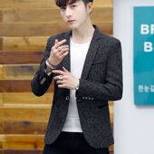 百搭外套男士 西服韩版 修身 休闲小西装 帅气加绒款 上衣单件春秋潮流