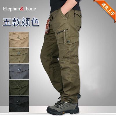 长裤休闲裤工装多袋裤全棉休闲裤