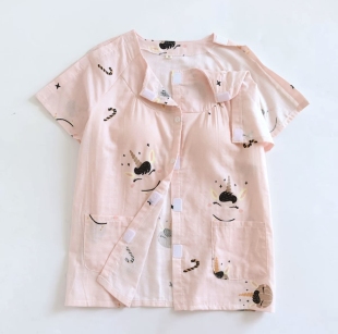 放疗穿的上衣带胸垫乳腺术后专用睡衣女开口护理服纯棉可外穿薄款