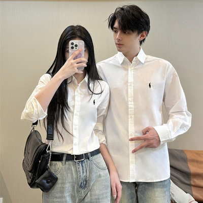 情侣装春秋季白色衬衫男女领证衬衣拍结婚登记照高级领证穿搭衣服