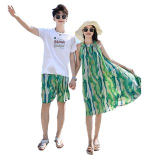 沙滩裙女海边度假情侣装夏装套装海南三亚泰国蜜月旅游穿搭拍照服