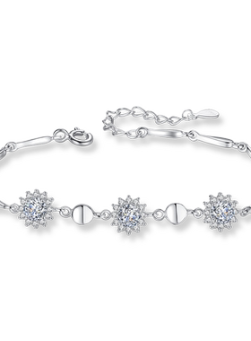 太阳花s925银手链女时尚