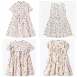 F0女童碎花liberty全棉连衣裙 意大利订单