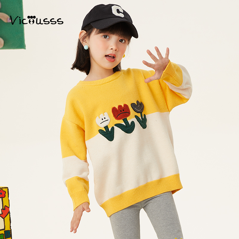 女童针织衫2025新款秋冬打底毛衣