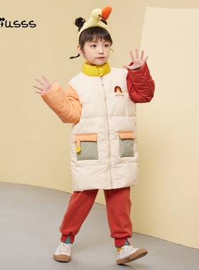 Viciusss丸社儿童棉服2025新款中长款个性女童棉袄男童保暖棉衣厚