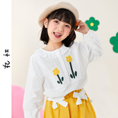 翻领儿童清新白色小衫 新款 T恤上衣春秋衬衣 春季 Viciusss女童衬衫