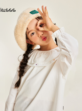 viciusss丸社女童长袖t恤2025新款童装秋装女孩娃娃领上衣打底衫