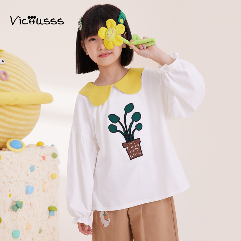 女童长袖t恤2025新款春秋