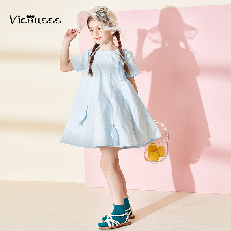 丸社时尚小女孩纯棉长款公主裙