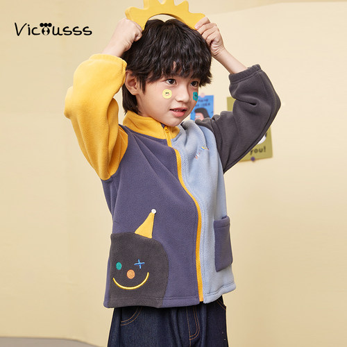 viciusss童装摇粒绒外套男童秋冬
