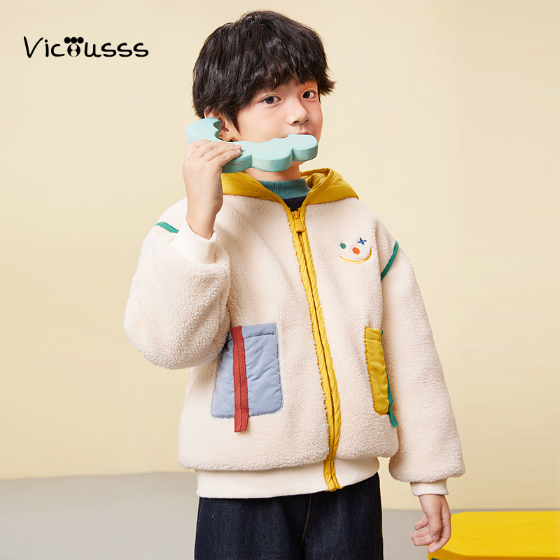 viciusss童装男童摇粒绒外套新款