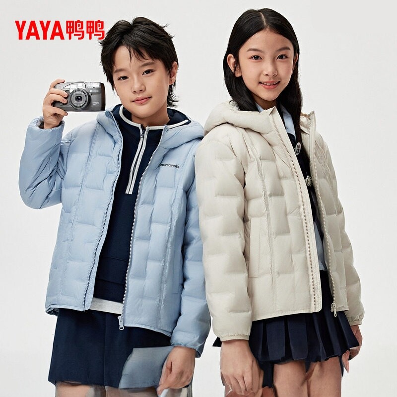 YAYA鸭鸭童装轻薄羽绒服男童女童2026秋冬新款学生防寒保暖外套