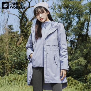 狼爪三合一夹克女冬季 户外防水保暖舒适抓绒两件套5322241 新品