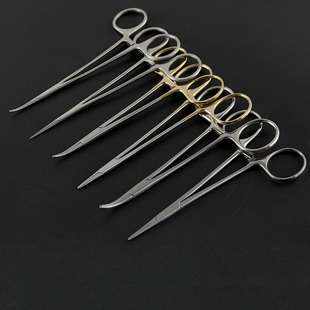 医用止血钳 不锈钢手术器械 直头弯头血管钳 精细微血管止血钳子