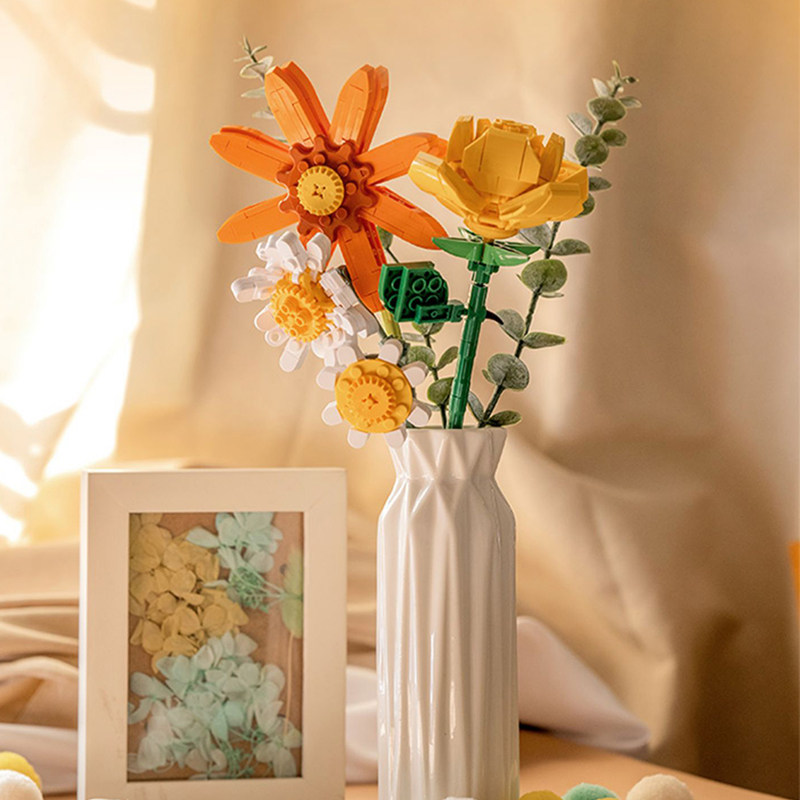 JAKI佳奇积木玫瑰永生花向日葵摆件拼装单支花520情人节生日礼物,玩具/童车/益智/积木/模型,普通塑料积木,淘宝优惠券,粉丝福利购,淘宝优惠卷