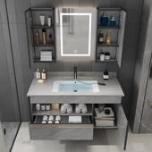 岩板浴室柜组合智能镜柜小户型陶瓷盆洗脸盆洗手盆柜卫生间洗手台