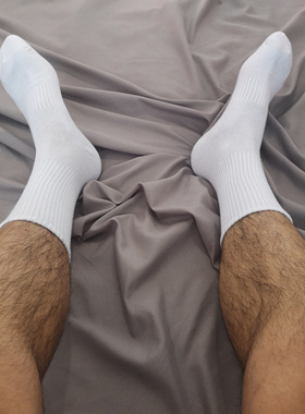 broken秋冬季运动白袜男纯色黑袜四季款常规纯棉长筒高筒毛圈潮流