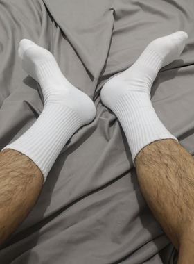 broken3双装秋冬男袜纯棉运动袜白袜厚长款高筒纯色毛巾底篮球袜