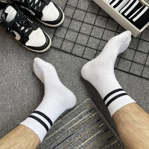 春夏潮流条纹薄款吸汗防臭男袜