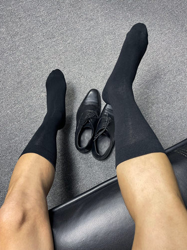 商务正装袜男棉纯色长筒