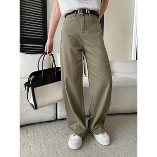藏肉大长腿 天丝莱赛尔显瘦弧线茧型弯刀阔腿牛仔裤 SN8744