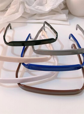 宝石蓝海！方形极简镜框发箍！法式发箍小众设计网红发卡同款头箍