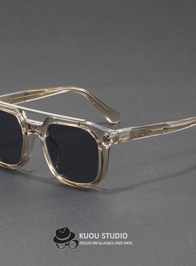 户外机能感迷彩方形大框墨镜金属双梁修饰脸型防紫外线开车可戴男