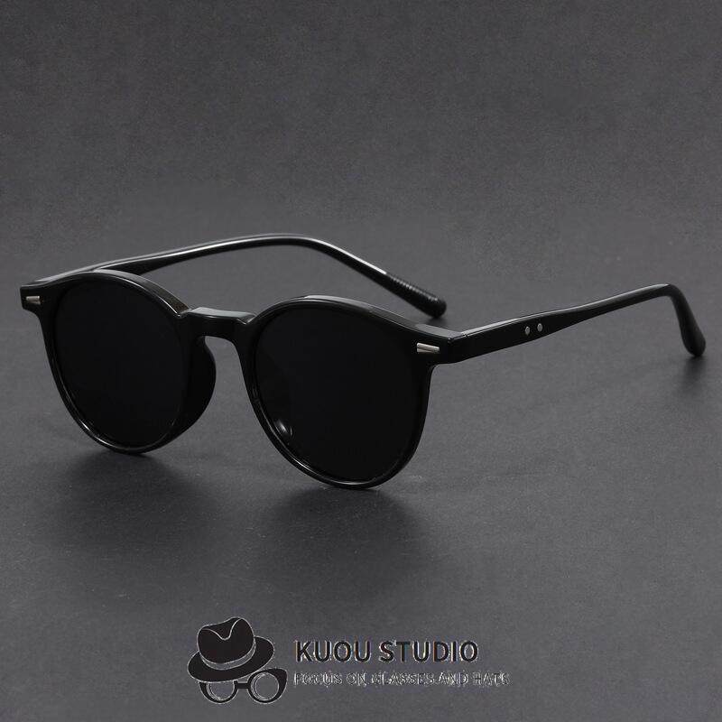 韩版超轻太阳镜圆框防紫外线墨镜复古潮流时尚男女遮阳显瘦百搭