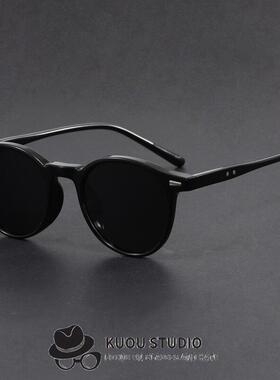 韩版超轻太阳镜圆框防紫外线墨镜复古潮流时尚男女遮阳显瘦百搭