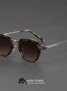 2026新款潮流方框高级感时尚百搭小众玳瑁纹拼接金属镜框开车可戴