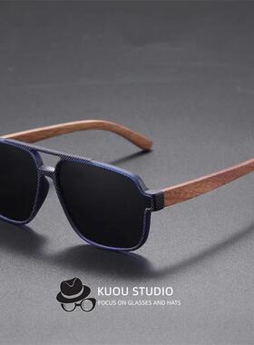 欧美复古男士偏光太阳镜个性手工仿竹木墨镜时尚防紫外线超轻眼镜