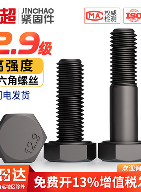 12.9级高强度外六角螺丝螺栓加长螺杆螺钉MM5M6M8M10M12M14M16M20