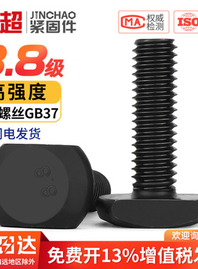 T型螺丝8.8级发黑t形螺杆GB37高强度T型压板螺栓M6M8M10M12M14M16