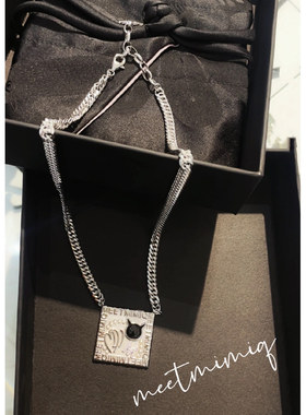 LOST CHERRY-设计师品牌Meetmimiq原创项链方牌银百搭个性MMQ小众