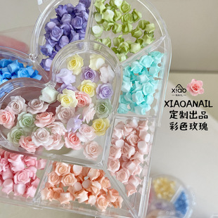 美甲饰品DIY甲贴 夏季 XIAOAANAIL定制出品混合 立体软陶彩色玫瑰