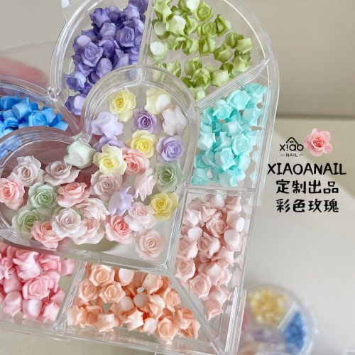 XIAOANAIL夏天彩色逼真感软玫瑰