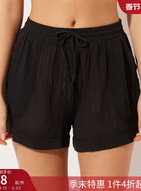 CALZEDONIA卡泽意袜春夏女士时尚休闲简约抽绳宽松短裤0BDP122