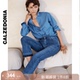 CALZEDONIA卡泽意袜春秋女士时尚 MODP1233 休闲弹力微喇九分牛仔裤