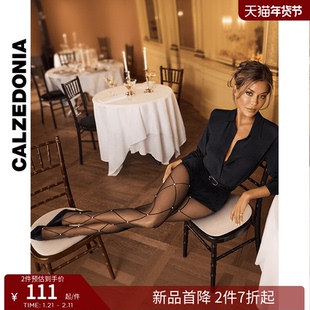 CALZEDONIA卡泽意袜女士30D时尚派对菱格贴钻连裤袜丝袜MODC2178