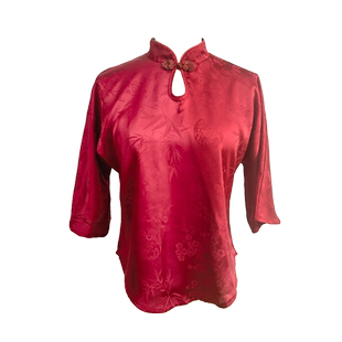 梵之舞中国风古典舞旗袍舞蹈服练功表演出服装倒大袖缎面提花上衣