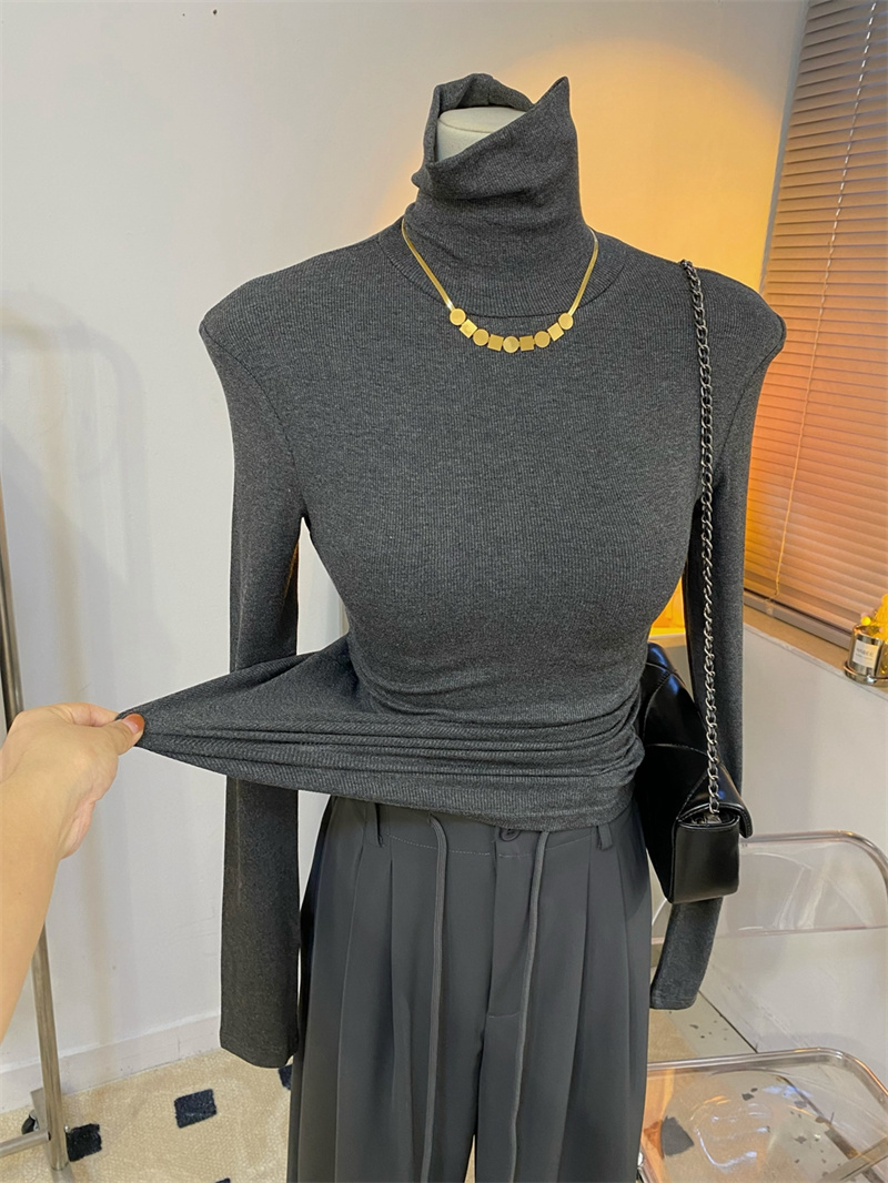 螺纹长袖T恤女秋冬新打底衫