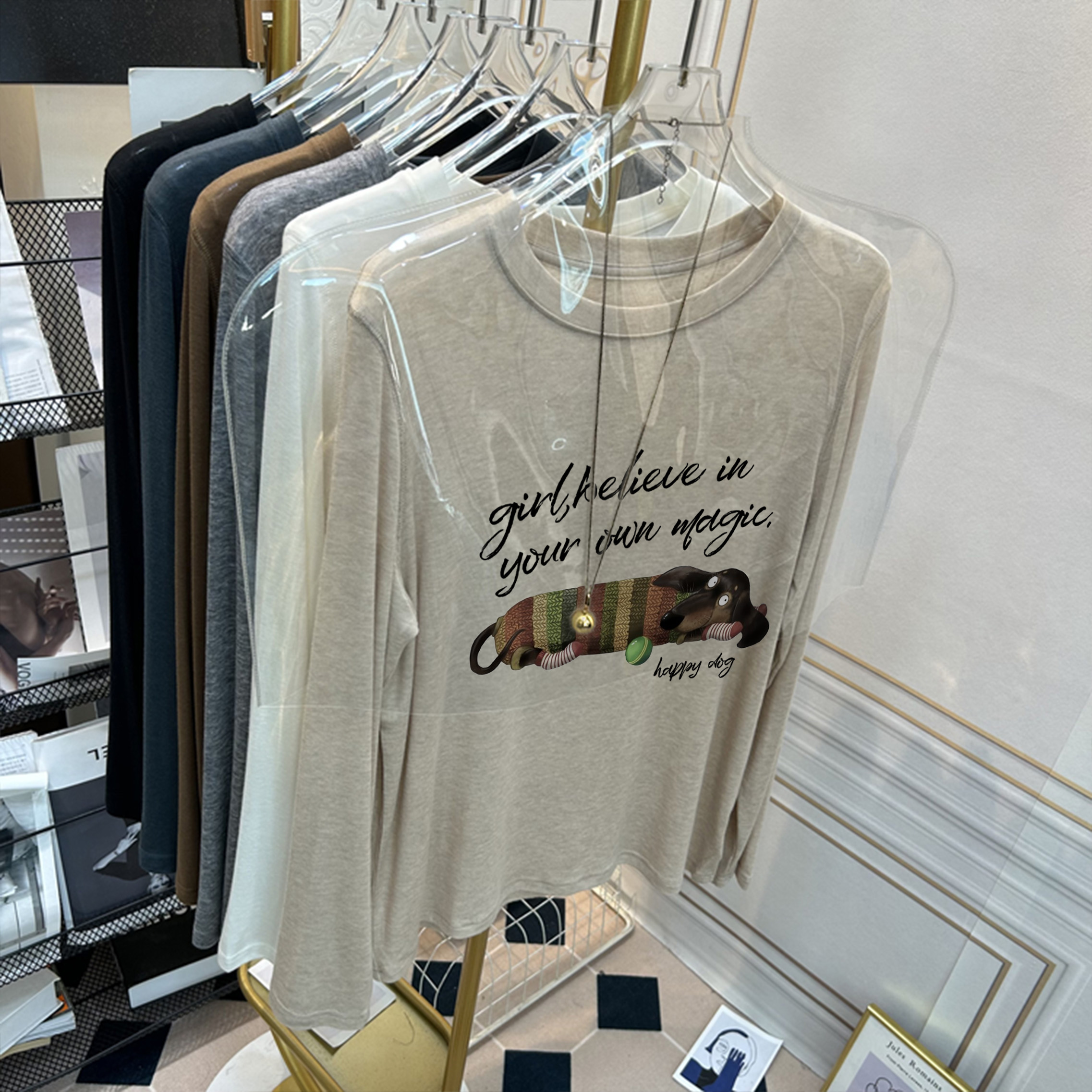 软糯圆领羊毛打底衫2025新款女士秋冬季修身爆款加绒加厚t恤内搭