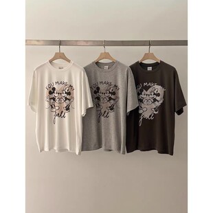 韩国东大门2026夏季新款女爱心卡通宽松短袖T恤女半袖百搭上衣服