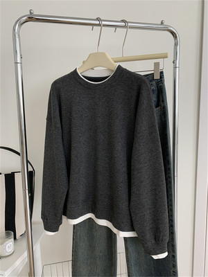 深灰色糯米衣秋冬加厚磨毛上衣